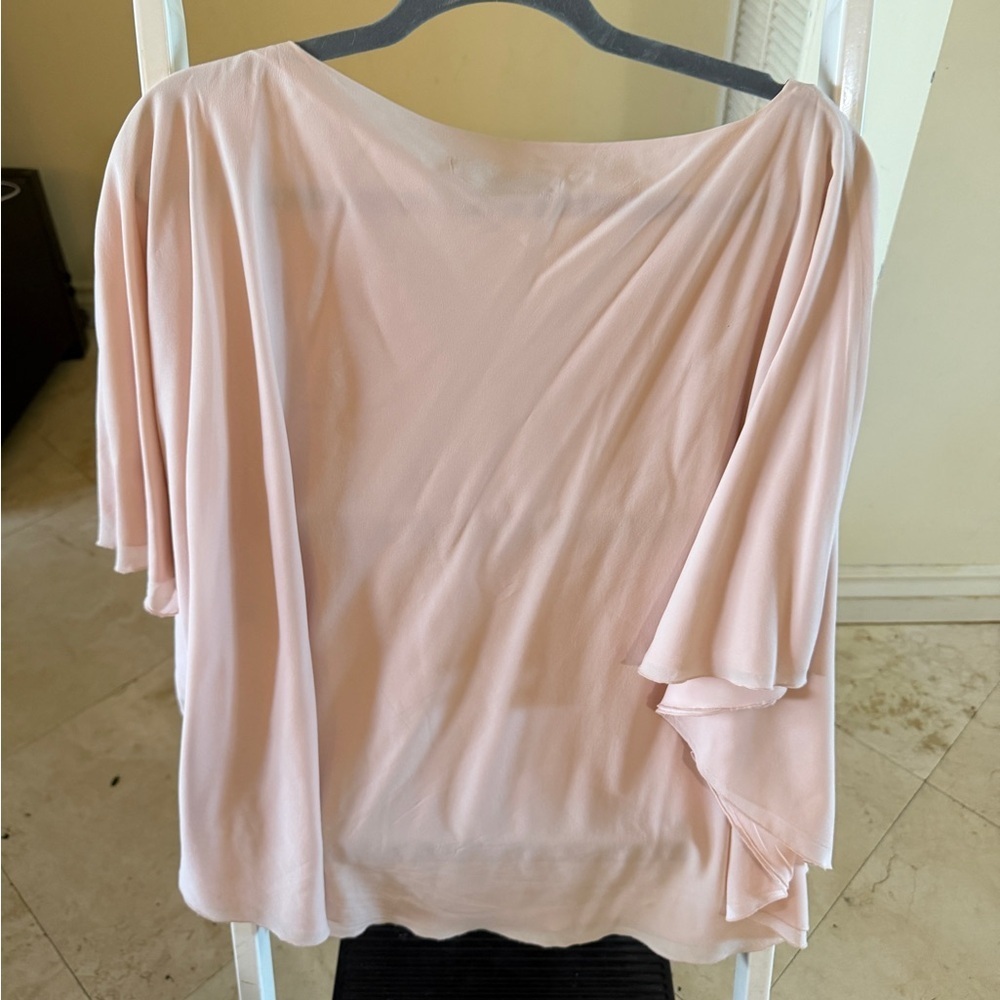 Alice + Olivia Pale Blush Draped Women's Blouse. Size Medium - Picture 5 of 5